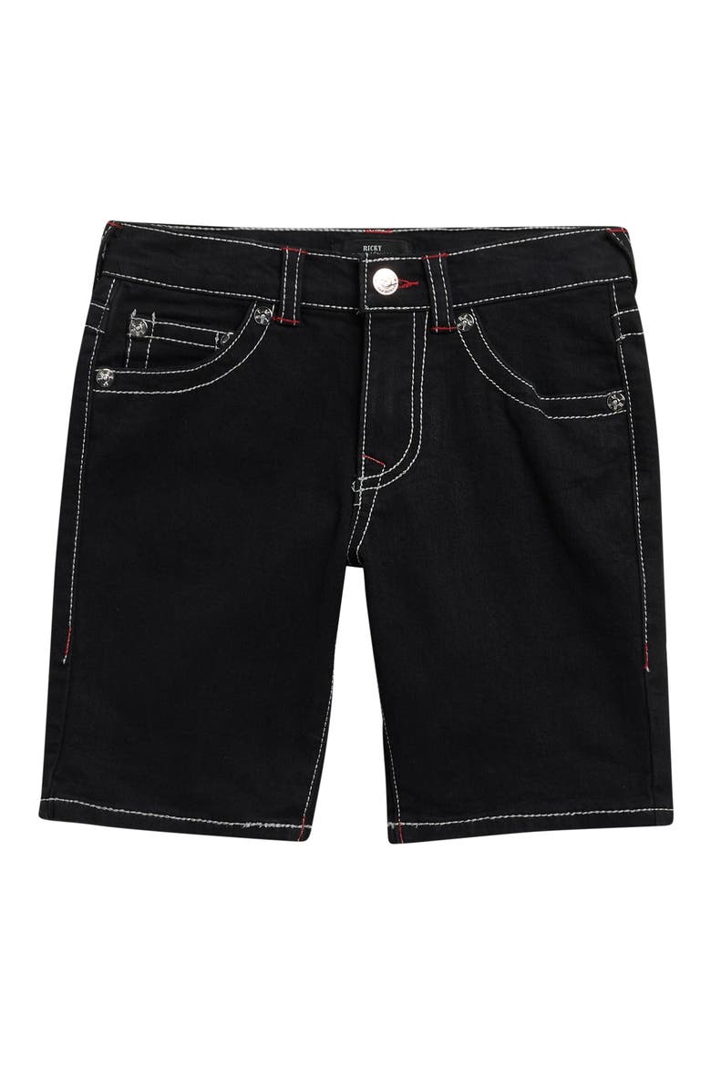 Kids' High Rise Denim Shorts, Main, color, BLACK