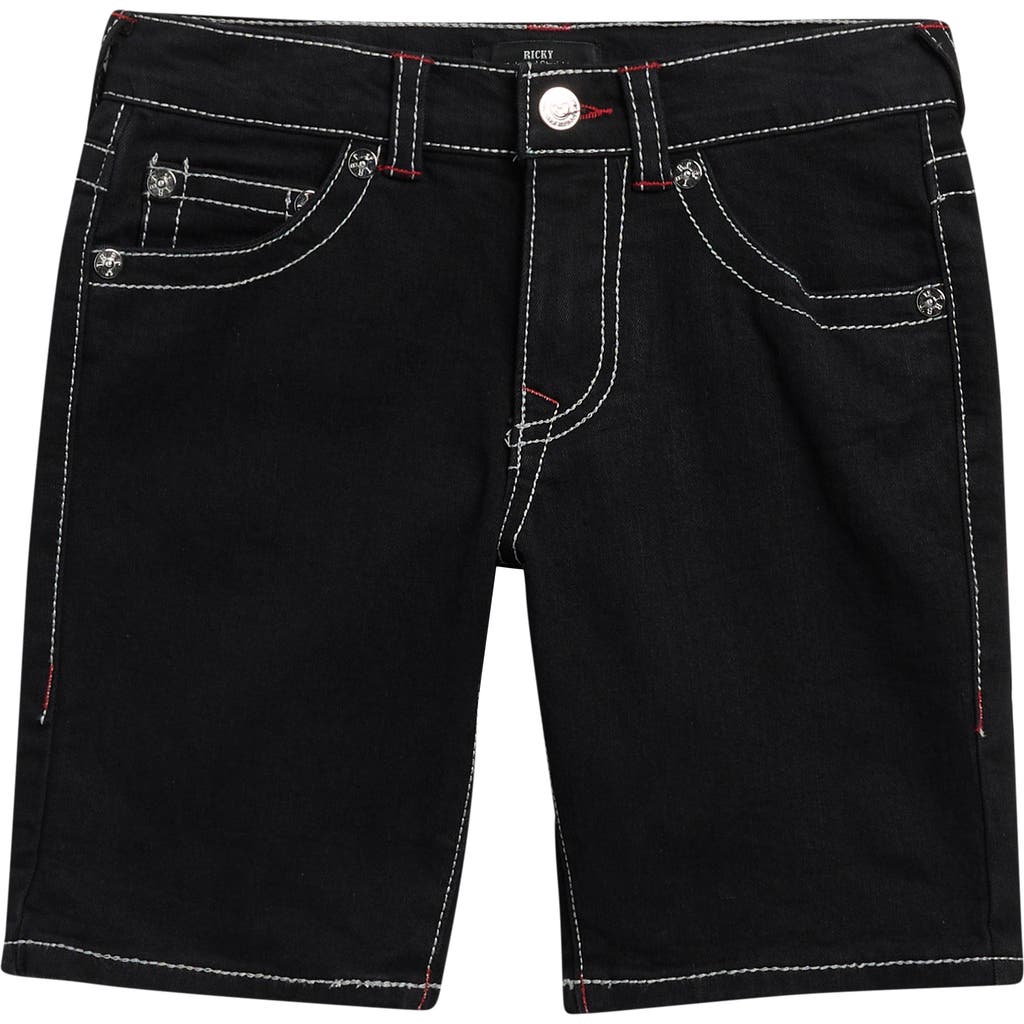 True Religion Kids' High Rise Denim Shorts In Blue