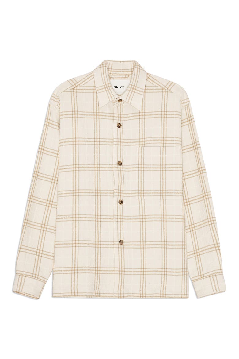 Adwin 50059 Plaid Recycled Cotton Blend Shirt Jacket, Alternate, color, IVORY