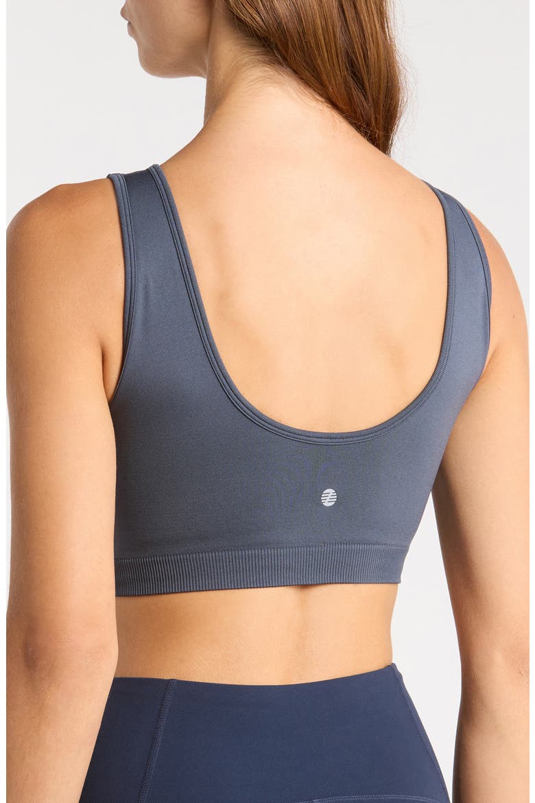 Ruched Longline Seamless Bra, Alternate, color, NAVY ARMADA