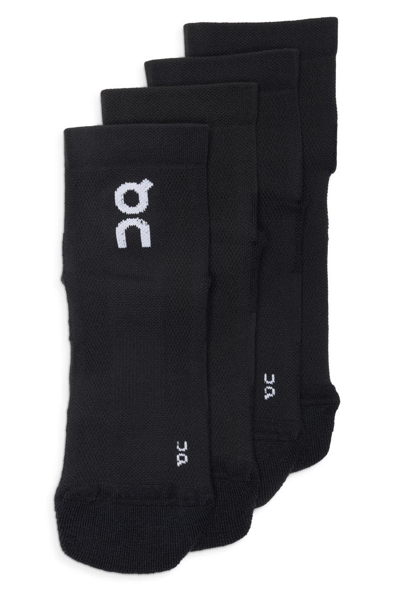 Core Mid 2-Pack Running Socks, Main, color, BLACK