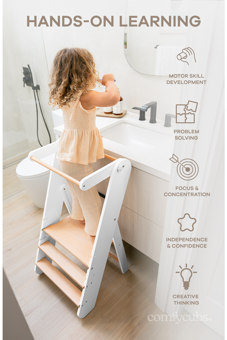 Kids Step Stool for Ages 3+, Alternate, color, White