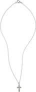 Mignonette Bead Edge Silver Cross Pendant