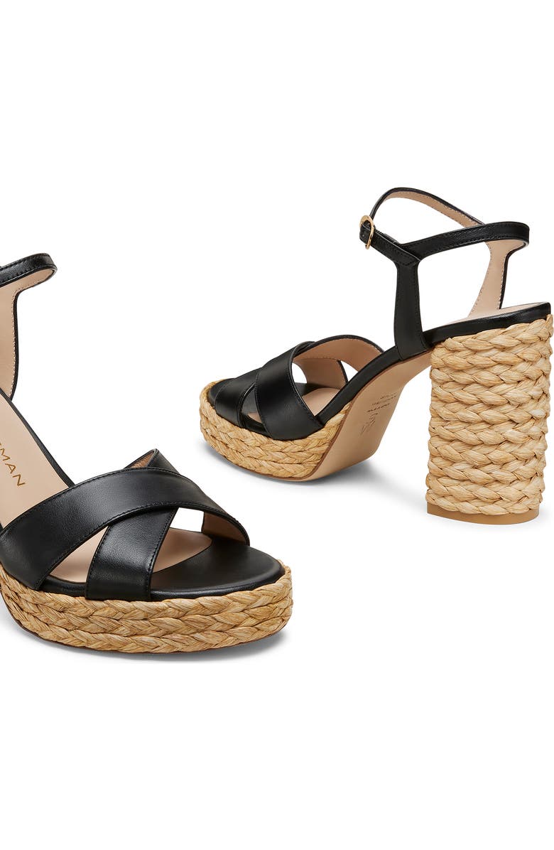 Stuart Weitzman Dayna Platform Sandal, Alternate, color, Black/ Natural