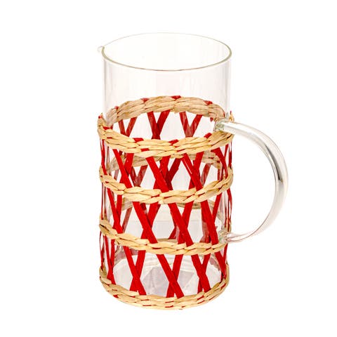 Glass Pitcher with Woven Sleeve
