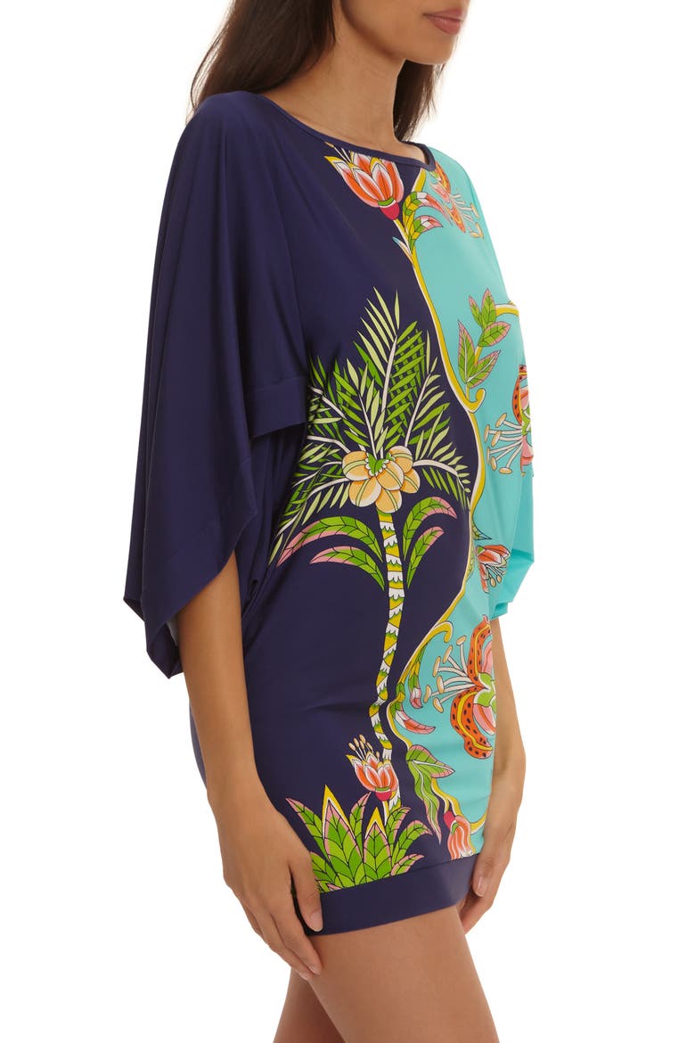 Flamingo Print Cover-Up Dress, Alternate, color, BLUE MULTI