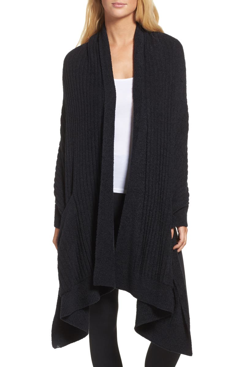 Barefoot Dreams<sup>®</sup> CozyChic<sup>™</sup> Lite Travel Shawl, Main, color, Black