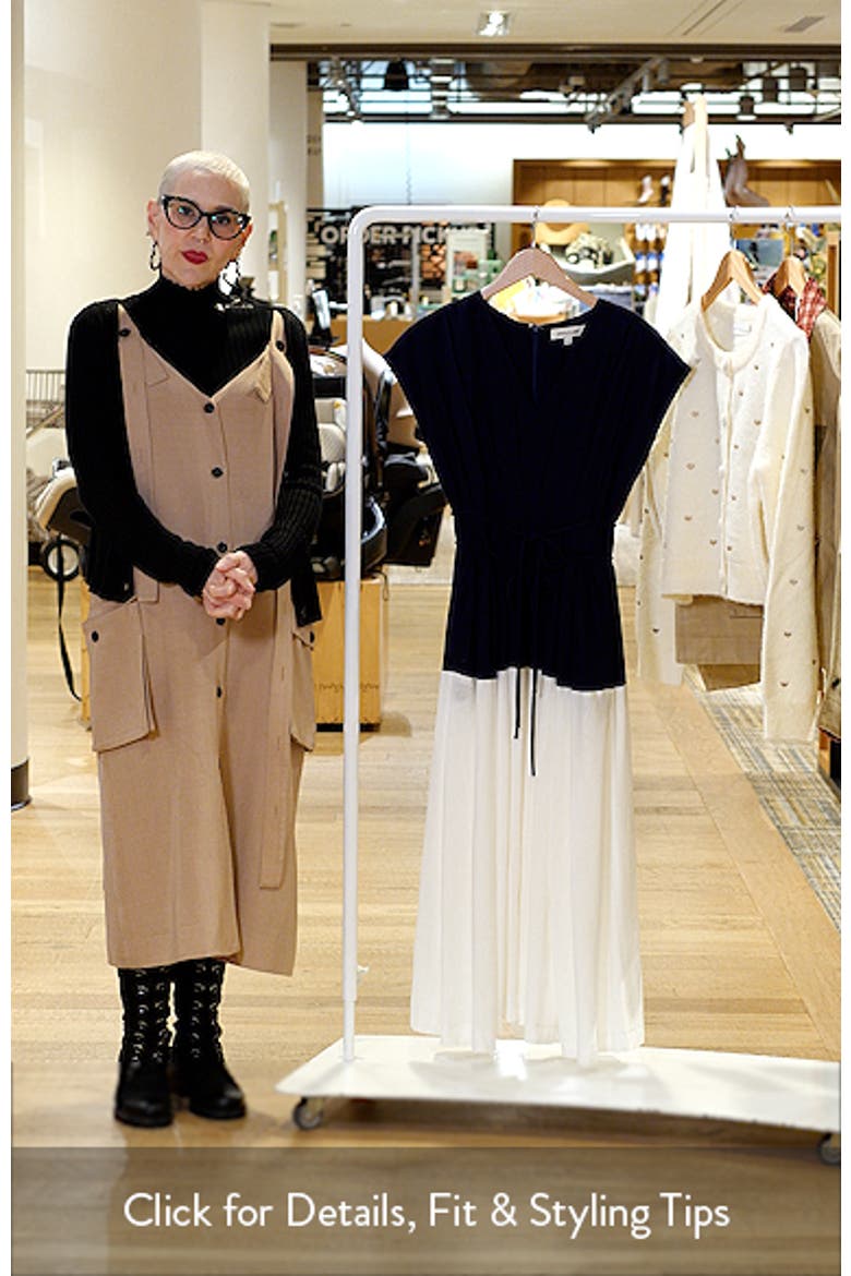 Colorblock Pleat Tie Belt Dress video