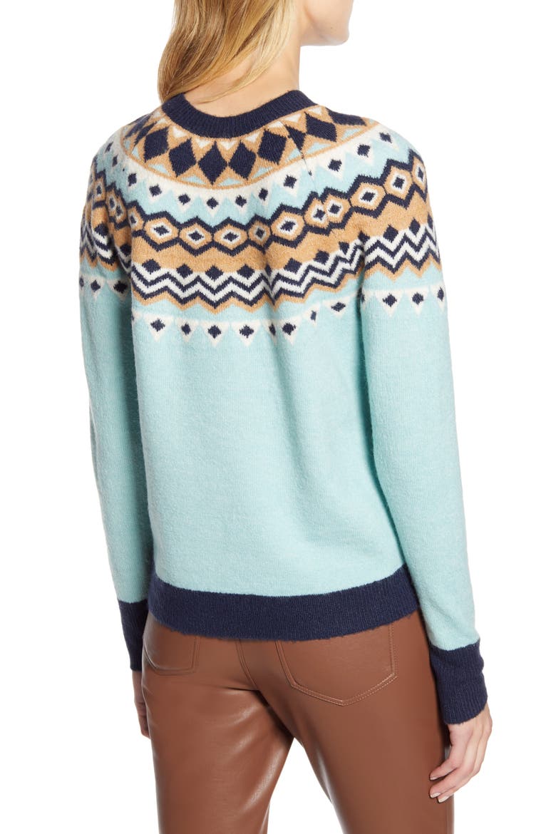 x Atlantic-Pacific Fair Isle Sweater (Nordstrom Exclusive), Alternate, color, BLUE- NAVY FAIRISLE