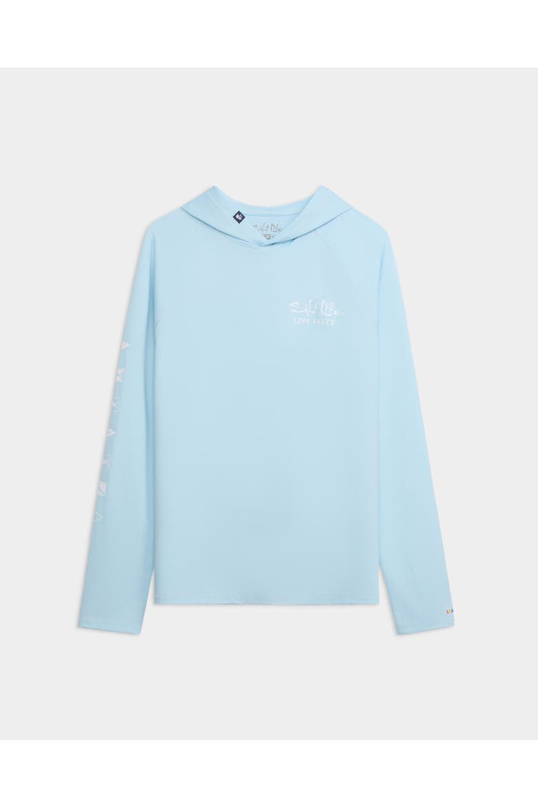 Ocean Kin 2.0 Perforated Hoodie, Main, color, Aquamarine