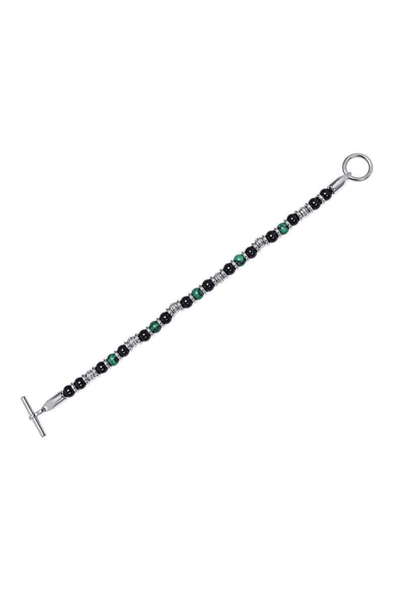 Men's Nico Beaded Toggle Bracelet, Alternate, color, SILVER