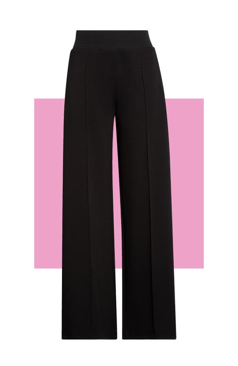 Pleated Wide Leg Knit Pants