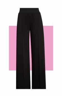 Pleated Wide Leg Knit Pants