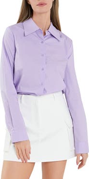 English Factory Accent Collar Poplin Shirt