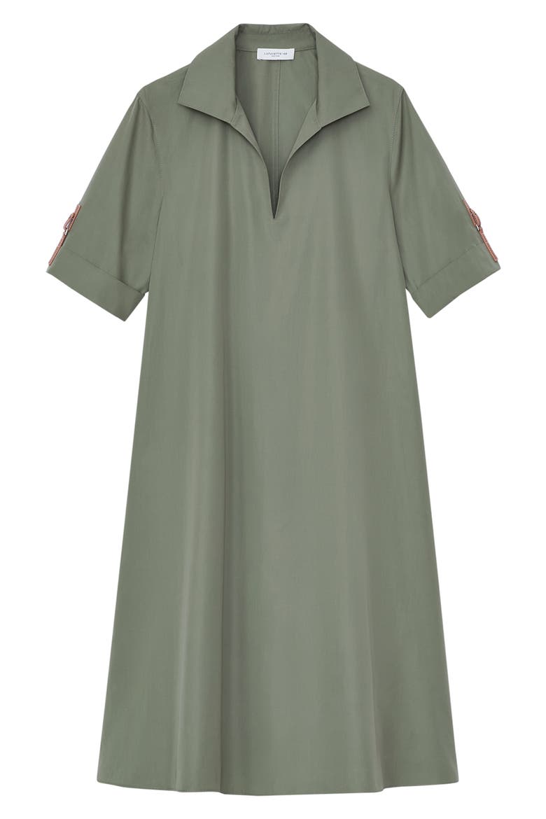 Maggie Cotton Shift Dress, Alternate, color, DEEP BASIL