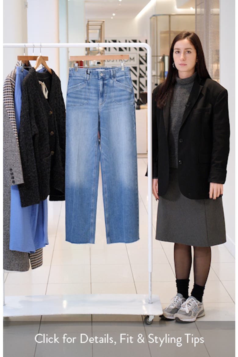 Anessa Raw Hem Welt Pocket High Waist Wide Leg Jeans video