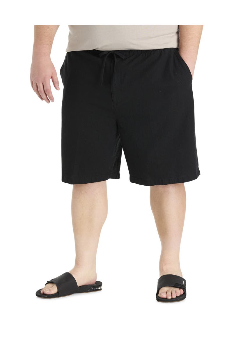 Harbor Bay by DXL Big & Tall Lightweight Linen Beach Shorts, Main, color, Black