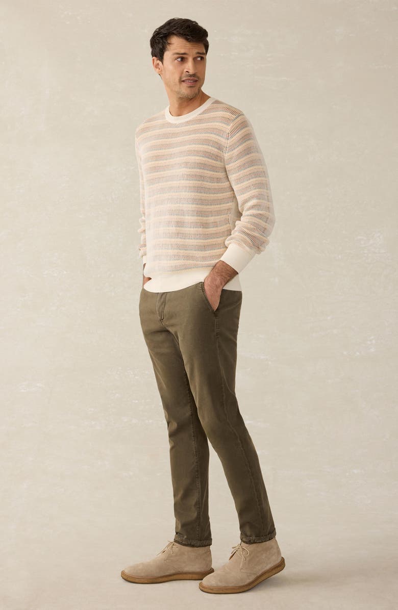 Faherty Sunwashed Stripe Organic Cotton Sweater, Alternate, color,