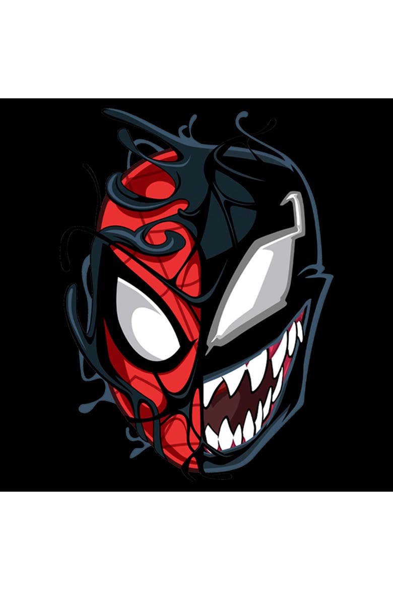 Boy's Marvel Spider-Man Venom Mask Split  Graphic T-Shirt, Alternate, color, Black