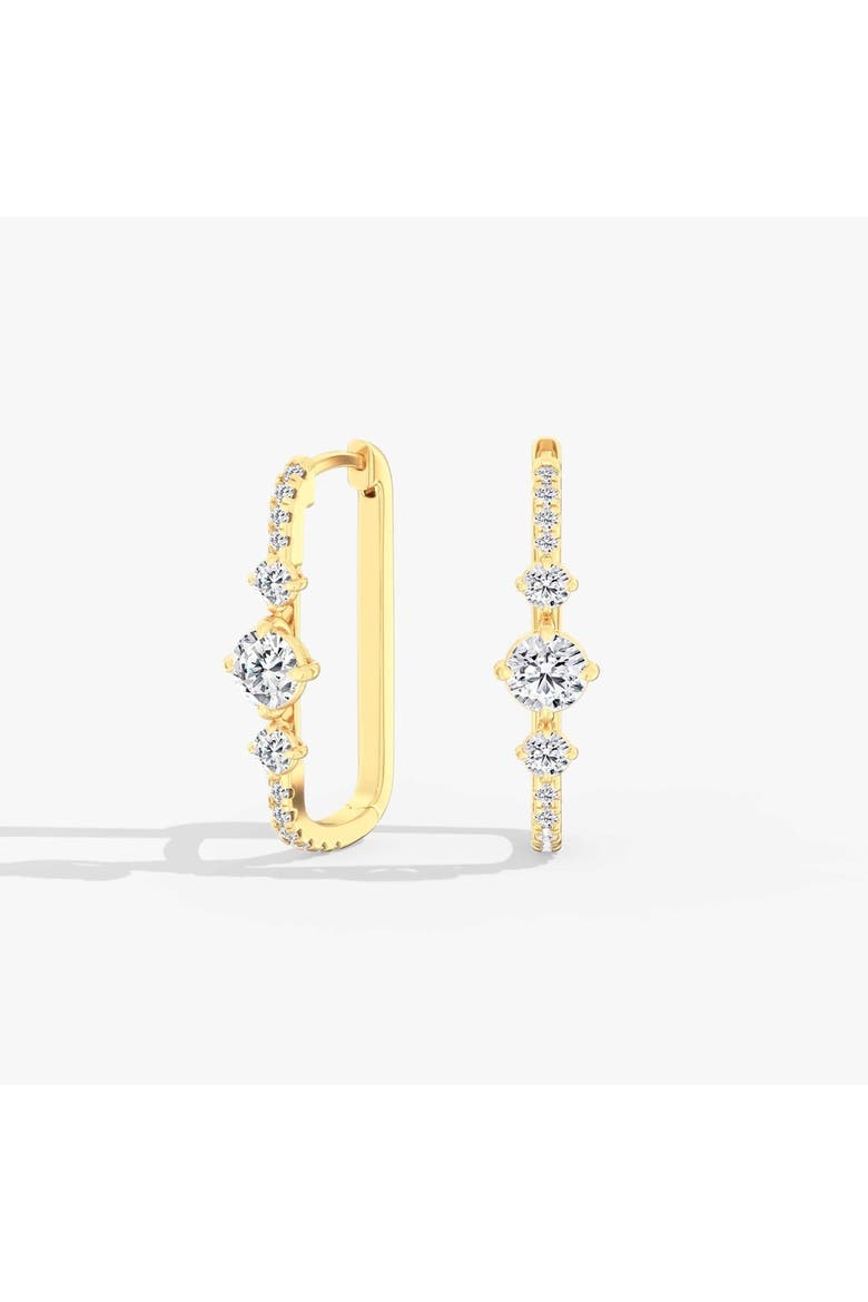 Starlight Lab Diamond Box Hoop in 14K Gold, Main, color, Yellow Gold