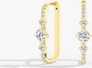 Everlee Starlight Lab Diamond Box Hoop in 14K Gold