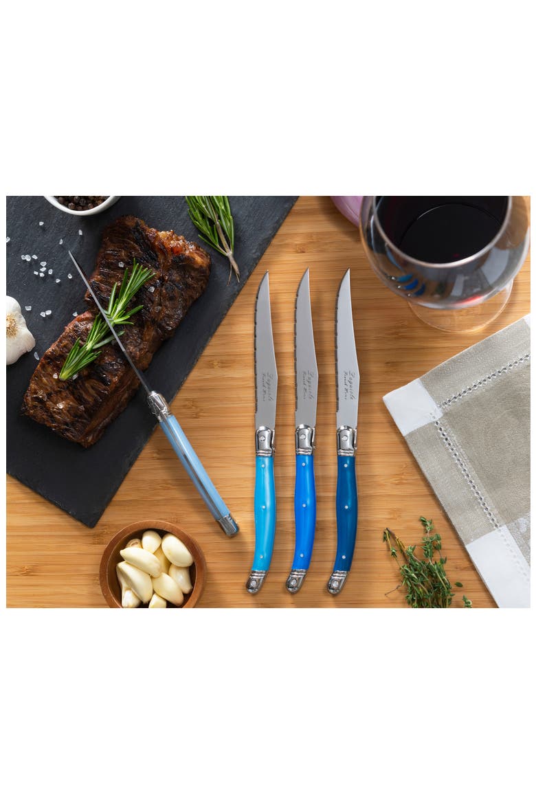 Laguiole Steak Knife - Set of 4, Alternate, color, SHADES OF BLUE
