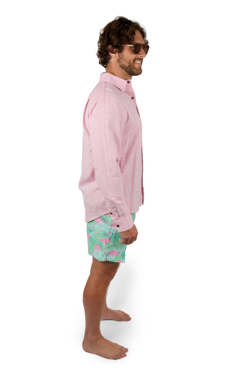 Kenny Flowers The Rosé Blusher - Long Sleeve Pink Linen Shirt, Alternate, color, Light Pink