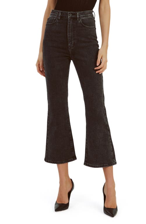 Bardot Heidi High Waist Flare Crop Jeans In Brown