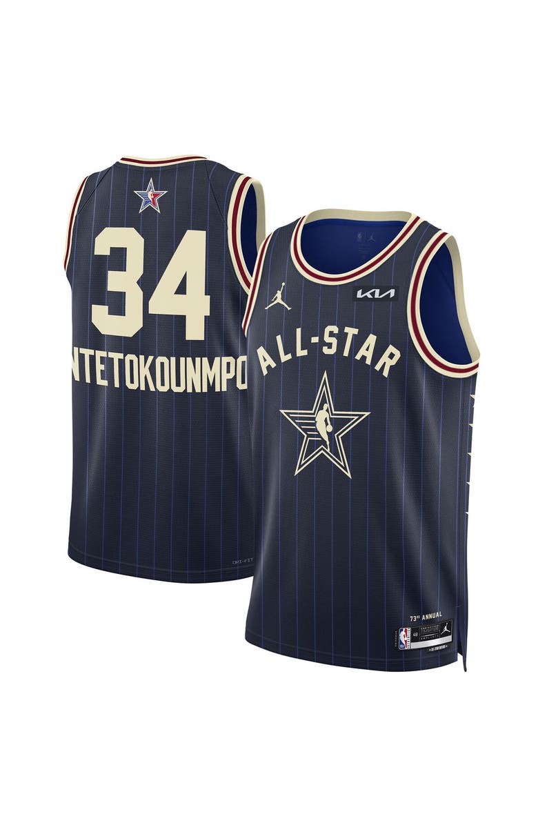 Jordan Brand Unisex Jordan Brand Giannis Antetokounmpo Navy 2024 NBA All-Star Game Swingman Jersey, Main, color, 