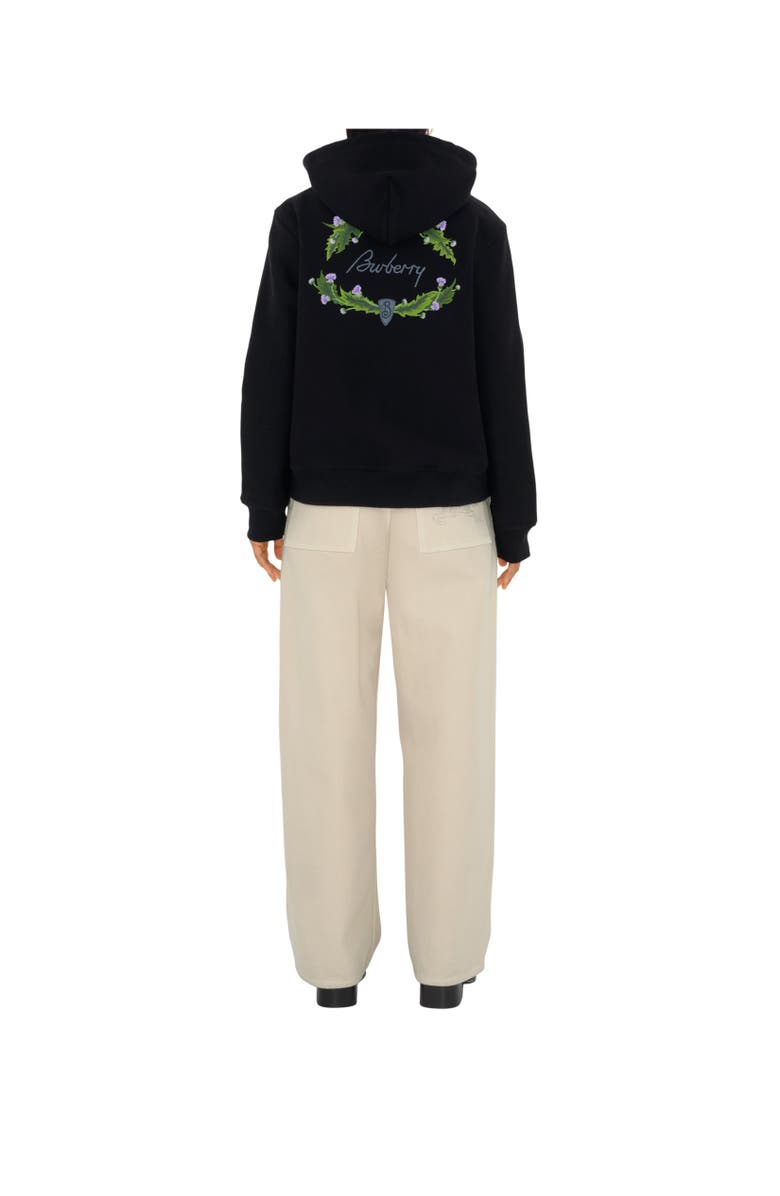Burberry Thistle Logo Cotton Blend Zip Hoodie, Alternate, color,