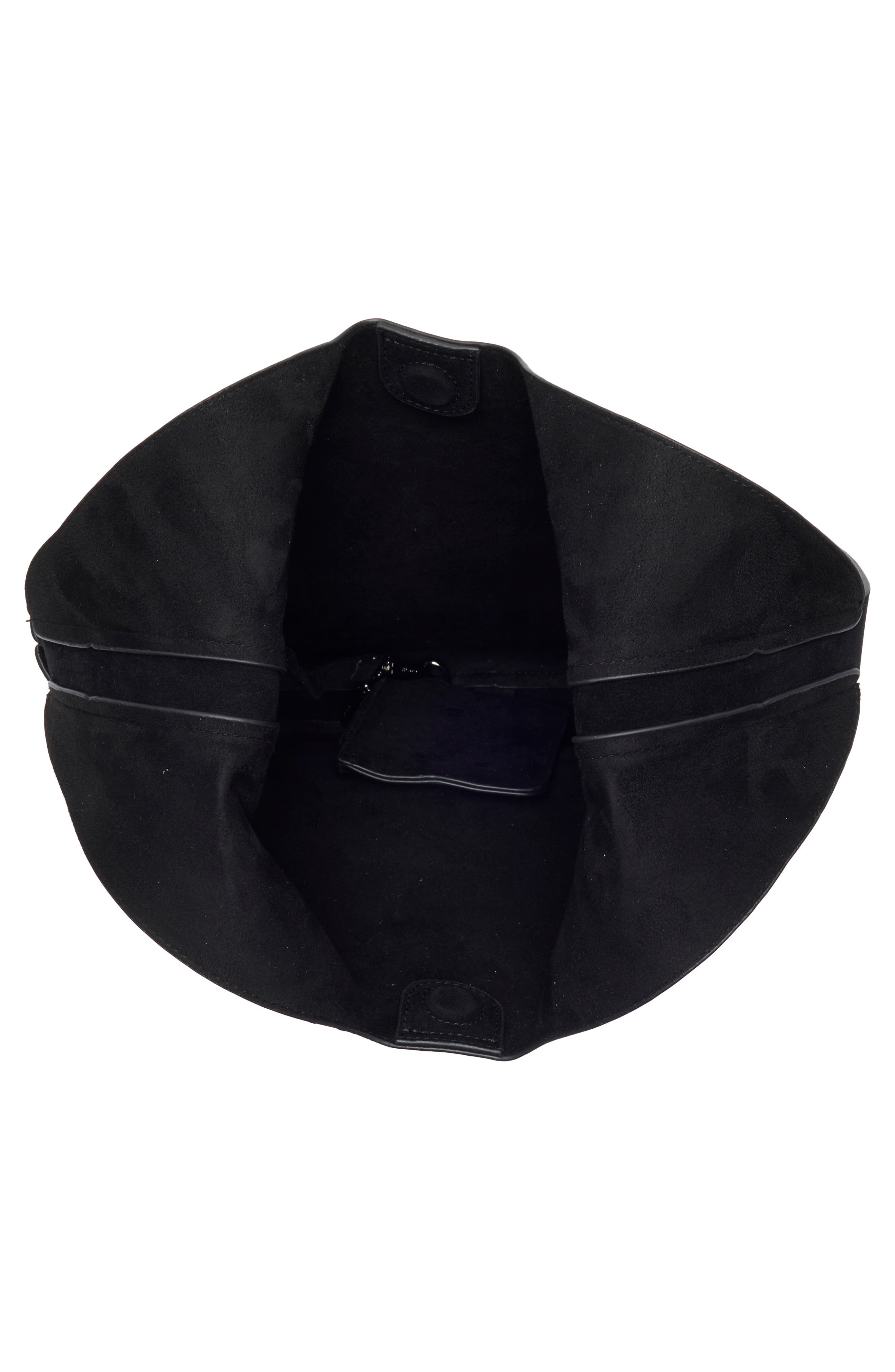 Hobo Faux Suede Shoulder Bag, Alternate, color, BLACK