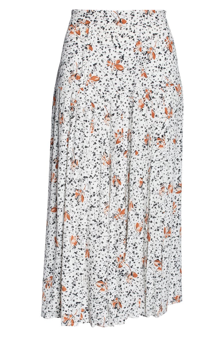 Pleated Midi Skirt, Alternate, color, IVORY DITSY DAISY