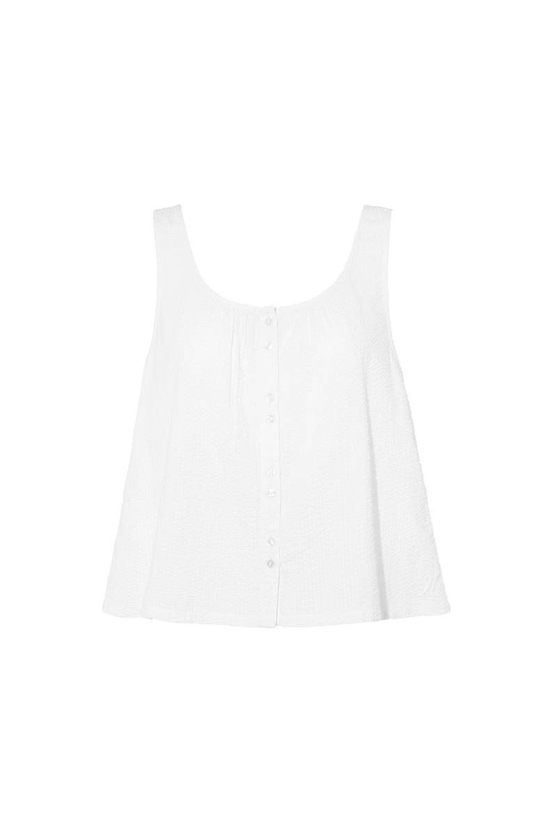 Nudea The Seersucker Button Cami Top, Alternate, color, White