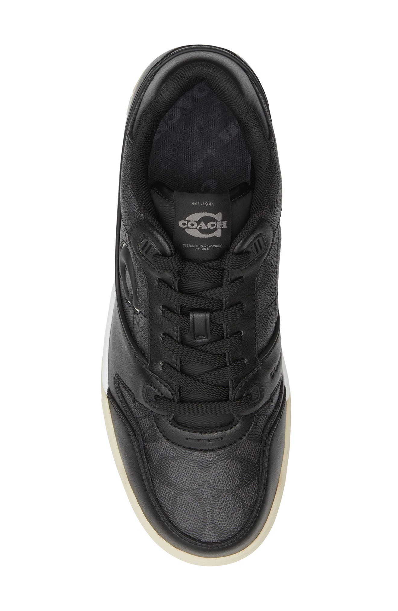 COACH Soho Logo Low Top Sneaker, Alternate, color, Charcoal/ Black/ Gum