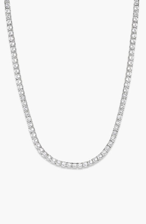 Lab Grown Sapphire Tennis Necklace