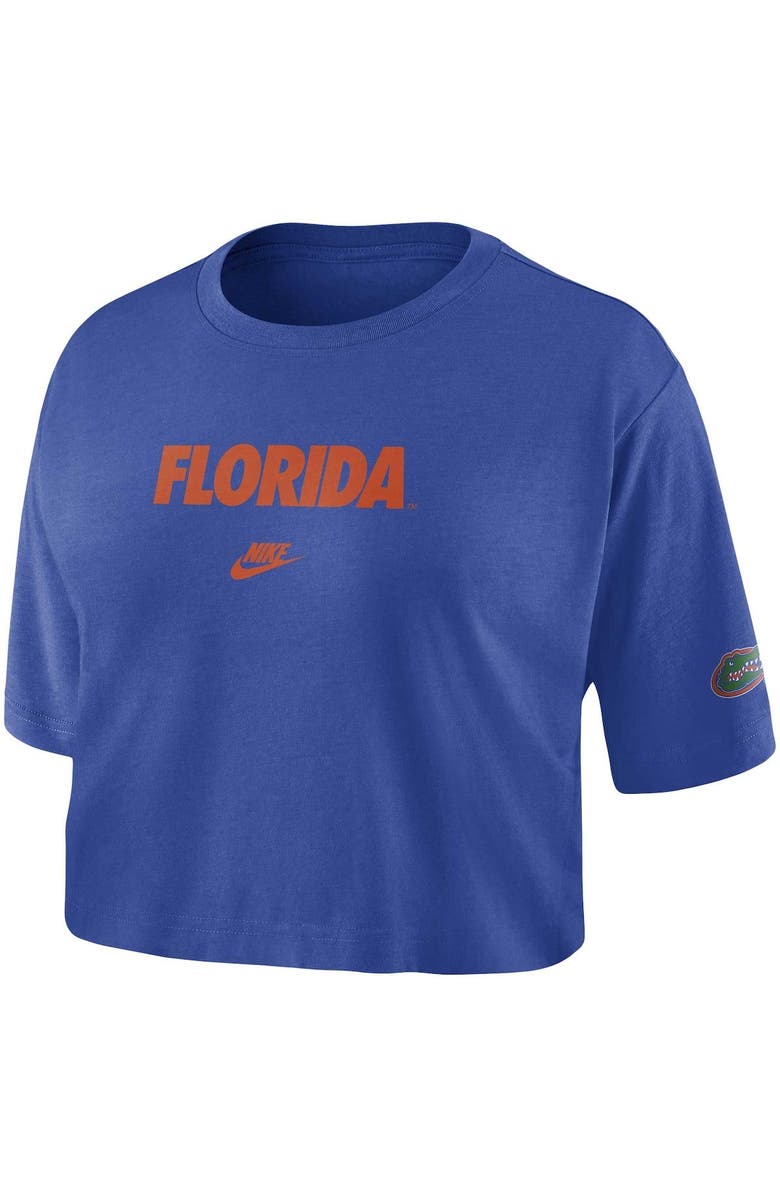 Nike Women's Nike Royal Florida Gators Wordmark Cropped T-Shirt, Alternate, color, Royal