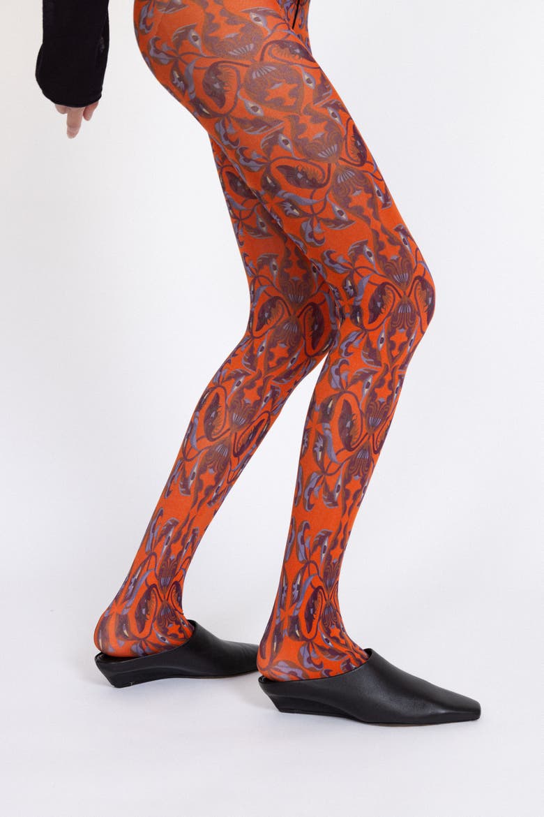 Printed Tights, Alternate, color, Red