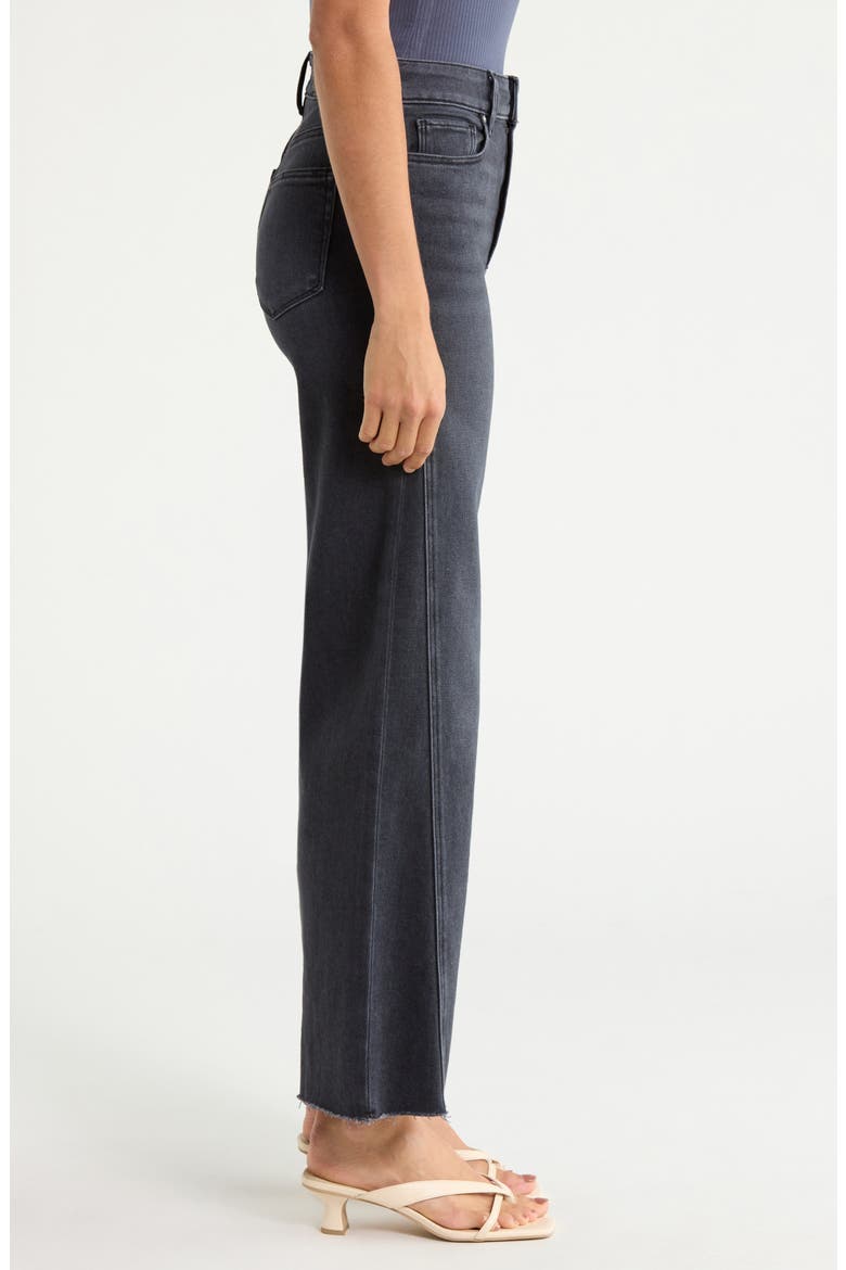 Anessa High Waist Raw Hem Wide Leg Jeans, Alternate, color, INK BLACK