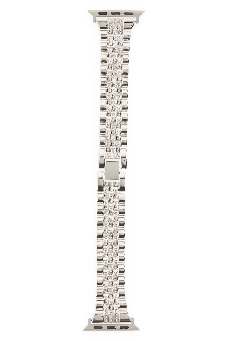 Bling Apple Watch® Bracelet Watchstrap, Main, color, SILVER