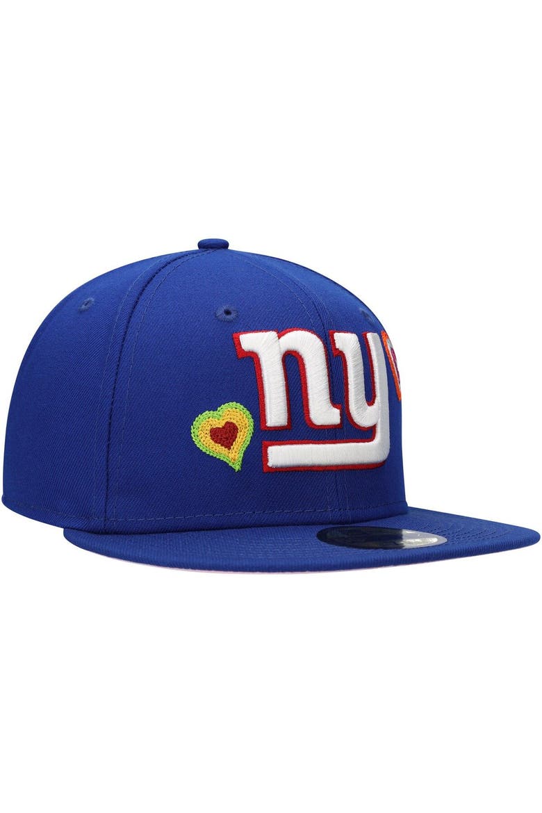 Men's New Era Royal New York Giants Chain Stitch Heart 59FIFTY Fitted Hat, Alternate, color, Royal