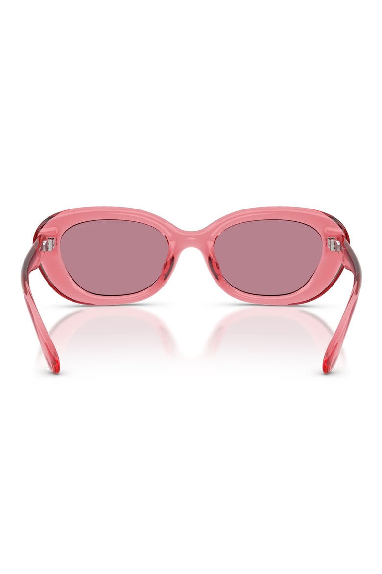 54mm Polarized Oval Sunglasses, Alternate, color, TRANSPARENT PINK / PINK MIRROR