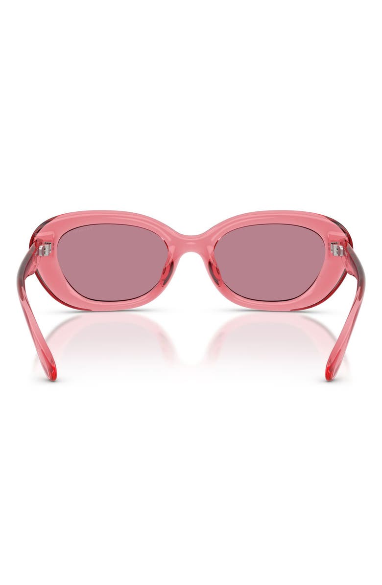 COACH 54mm Polarized Oval Sunglasses, Alternate, color, Transparent Pink / Pink Mirror