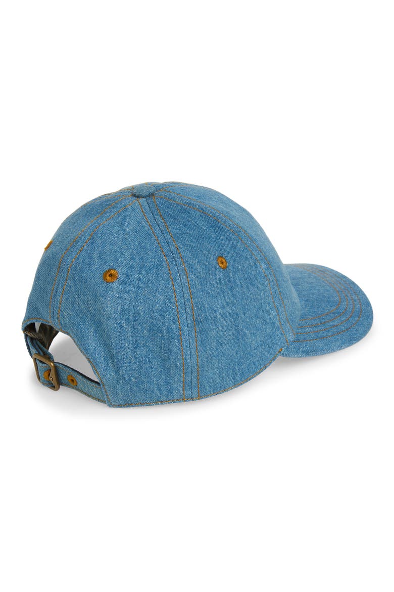 Equestrian Knight Design Denim Baseball Cap, Alternate, color, INDIGO