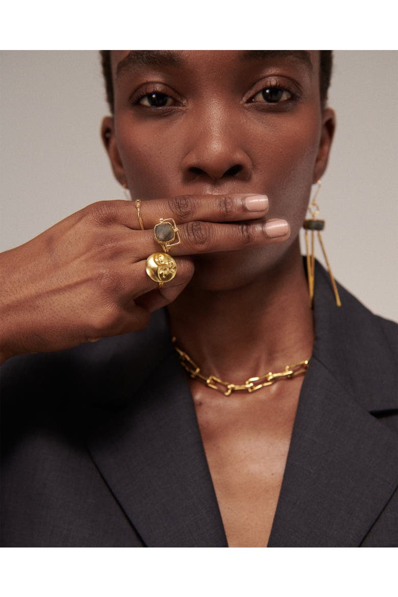 Moon Face Gold Ring, Alternate, color, Gold