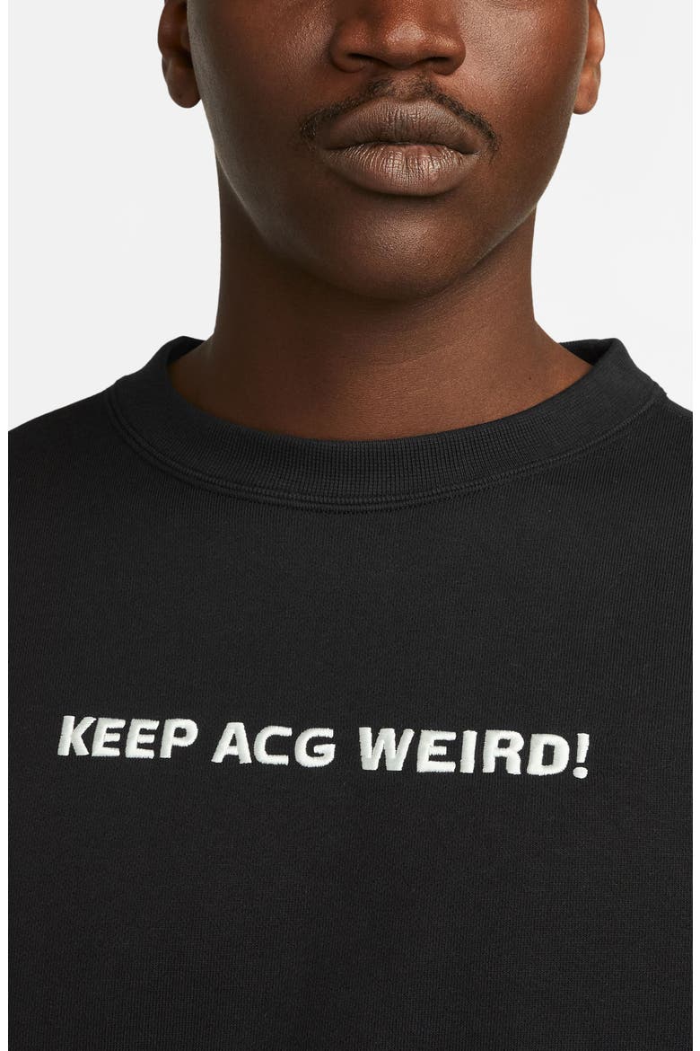 ACG Therma-FIT Crewneck Fleece Sweatshirt, Alternate, color, BLACK/ SUMMIT WHITE
