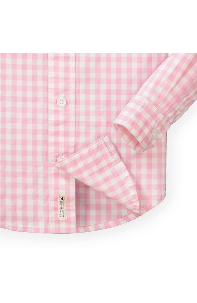 Hope & Henry Baby Boys' Poplin Button Down Shirt, Infant, Alternate, color, Pink Gingham