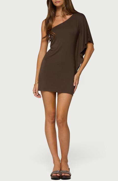 Cammi One-Shoulder Flutter Minidress