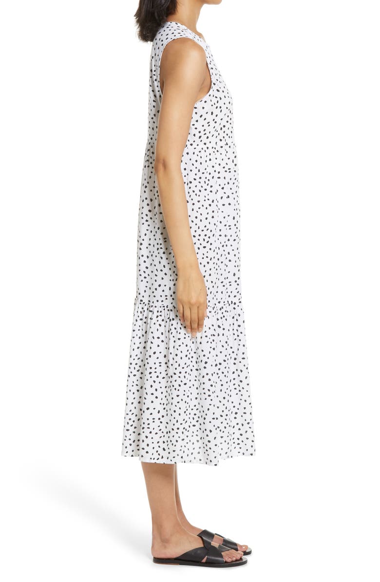 beachlunchlounge Ireana Tiered Ruffle Midi Dress, Alternate, color, 