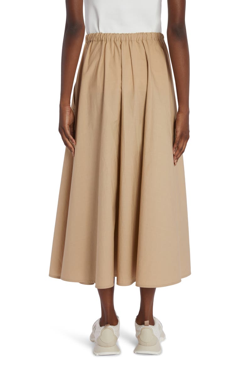 Cotton Midi Skirt, Alternate, color, CROISSANT