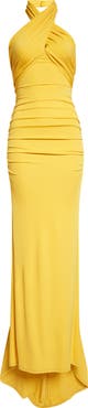 Carolina Herrera Crisscross Halter Gown